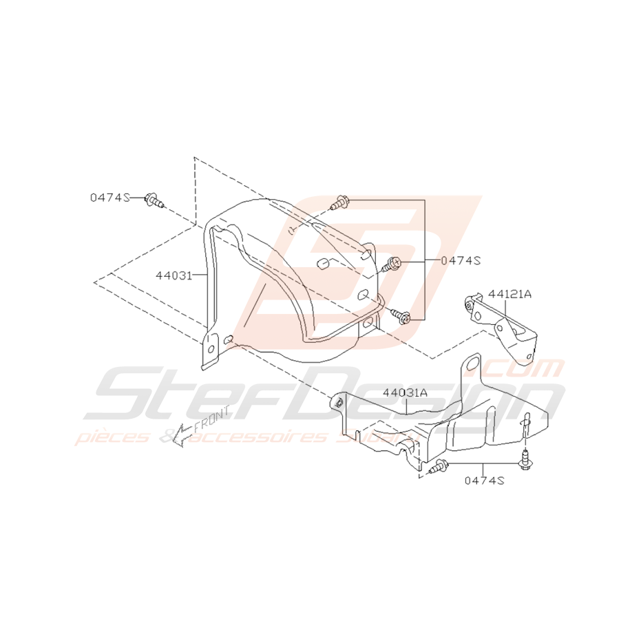 Schéma Obturateur d'Echappement Origine Subaru WRX STI 01 - 05