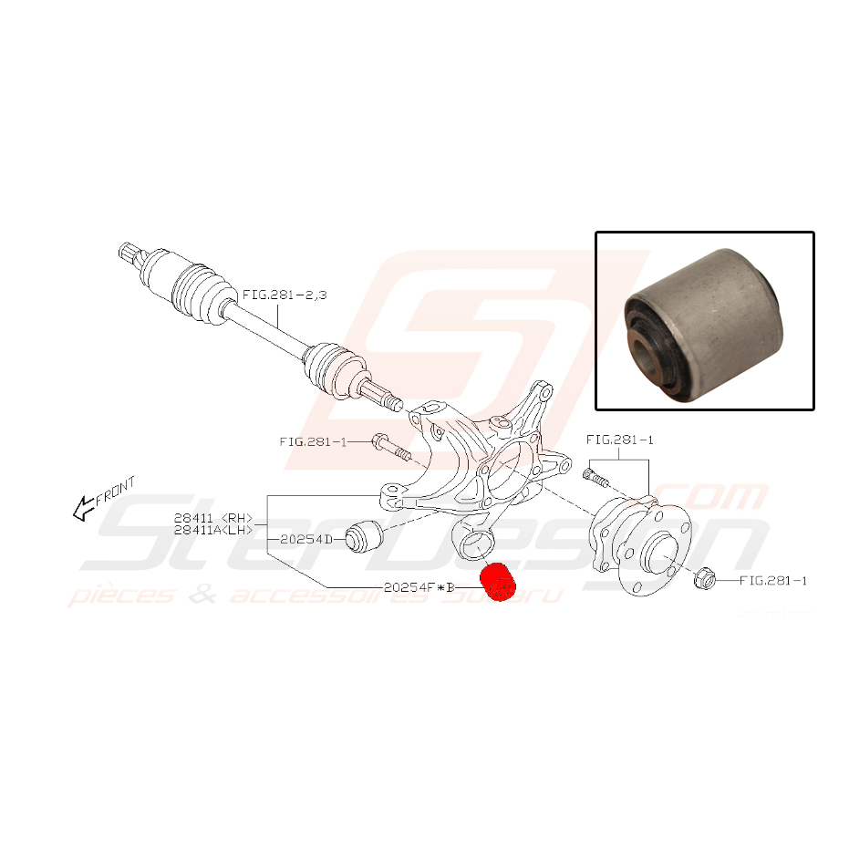 Silent-bloc de triangle arrière pour subaru STI 2014-2017 Silent-bloc de triangle arrière pour subaru STI 2014-2017