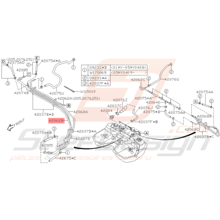 Durite de Carburant Origine Subaru WRX STI 2001 - 2005