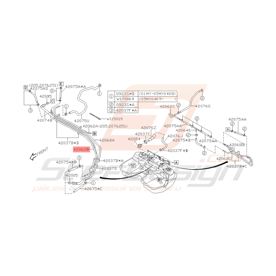 Durite de Carburant Origine Subaru WRX STI 2001 - 2005