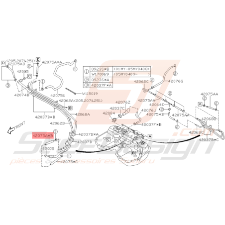 Durite de Carburant Origine Subaru WRX STI 2001 - 2005