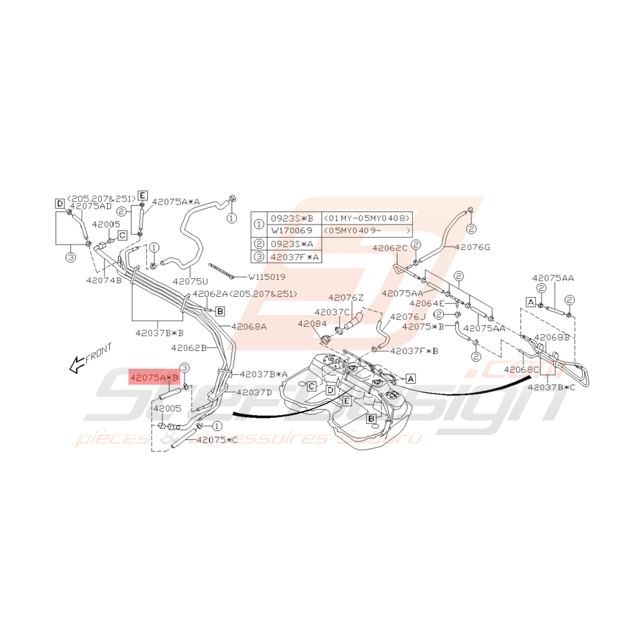 Durite de Carburant Origine Subaru WRX STI 2001 - 2005 Durite de Carburant Origine Subaru WRX STI 2001 - 2005