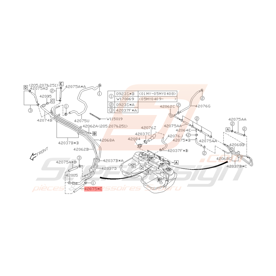 Flexible Evaporateur Origine Subaru WRX STI 2001 - 2005 Flexible Evaporateur Origine Subaru WRX STI 2001 - 2005