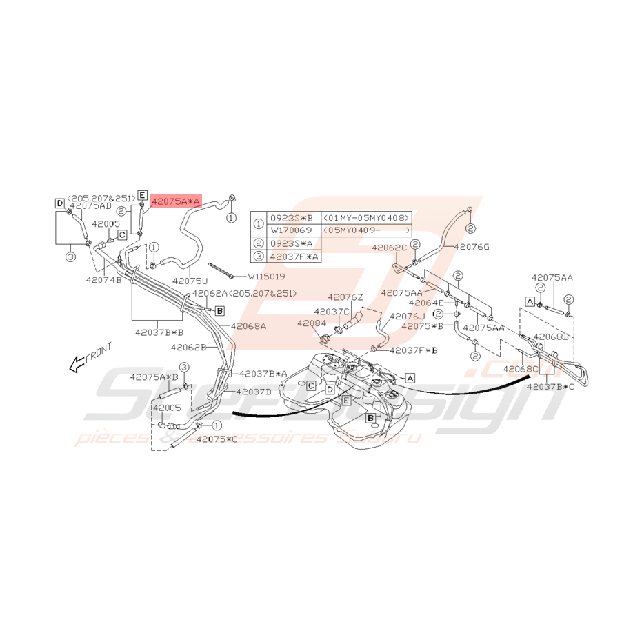 Durite de Carburant Origine Subaru WRX STI 2001 - 2005