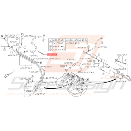 Agrafe Origine Subaru WRX STI 2001 - 2005