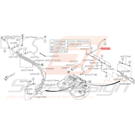 Durite de Carburant Origine Subaru WRX STI 2001 - 2005