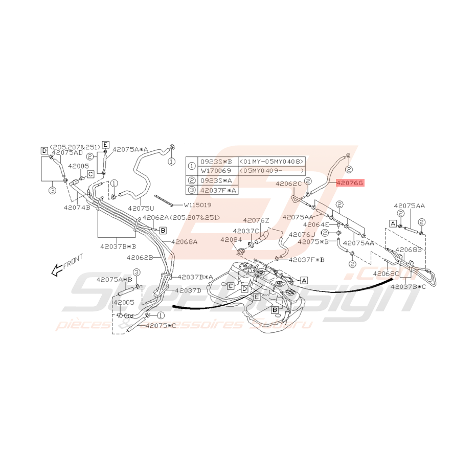 Durite de Carburant Origine Subaru WRX STI 2001 - 2005