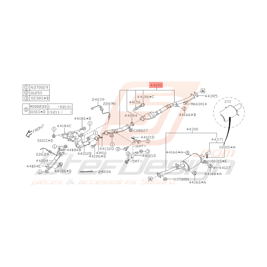 Echappement Origine Subaru WRX 2001 - 2002 Echappement Origine Subaru WRX 2001 - 2002