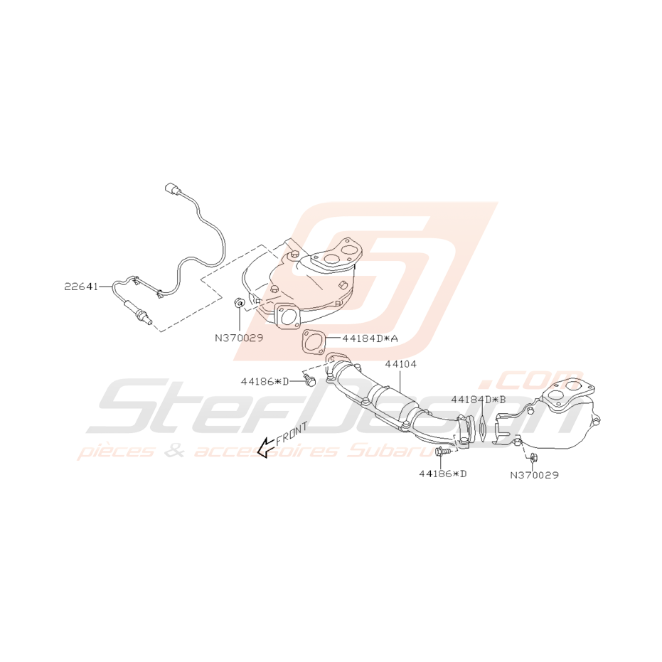 Schéma Cross Pipe Origne Subaru WRX STI 2001 - 2005