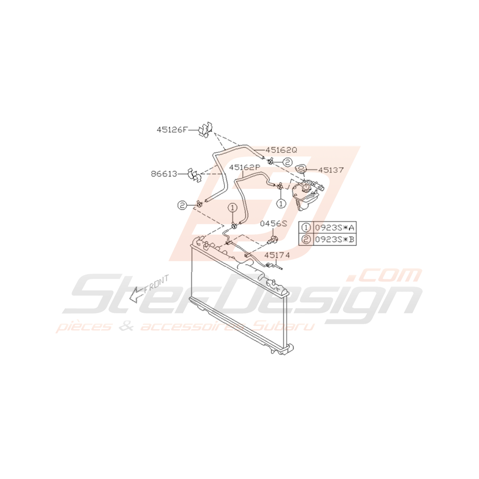Schéma Durites de Refroidissement Origine Subaru WRX STI 01 - 02 Schéma Durites de Refroidissement Origine Subaru WRX STI 01 - 02