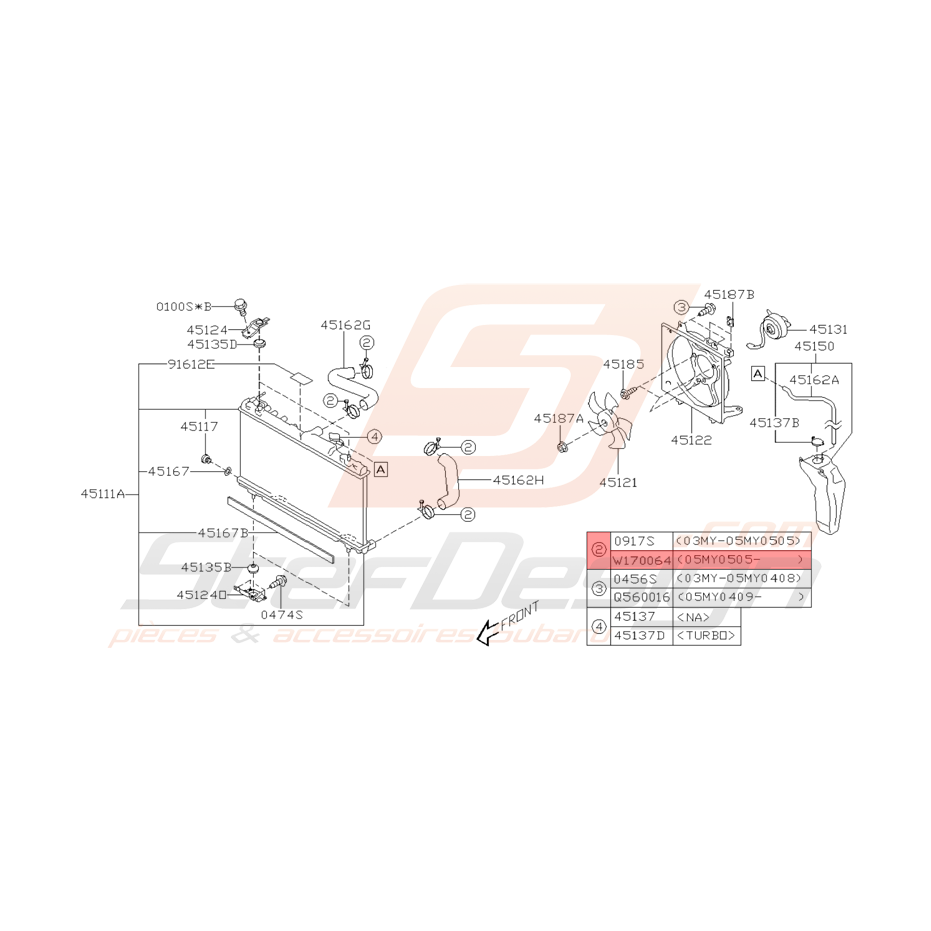 Collier Durite de Radiateur Origine Subaru WRX STI 06/05 - 12/05 Collier Durite de Radiateur Origine Subaru WRX STI 06/05 - 12/05