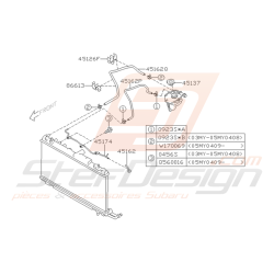 Schéma Durites de Refroidissement Origine Subaru WRX STI 03 - 05