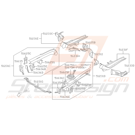 Schéma de Longeron Origine Subaru WRX STI 2001 - 2005