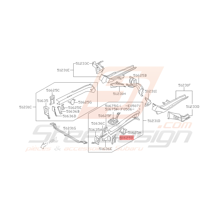 Support de Pare Choc Origine Subaru WRX STI 2001 - 2005