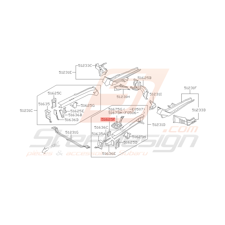 Support de Pare Choc Origine Subaru WRX STI 2001 - 2005