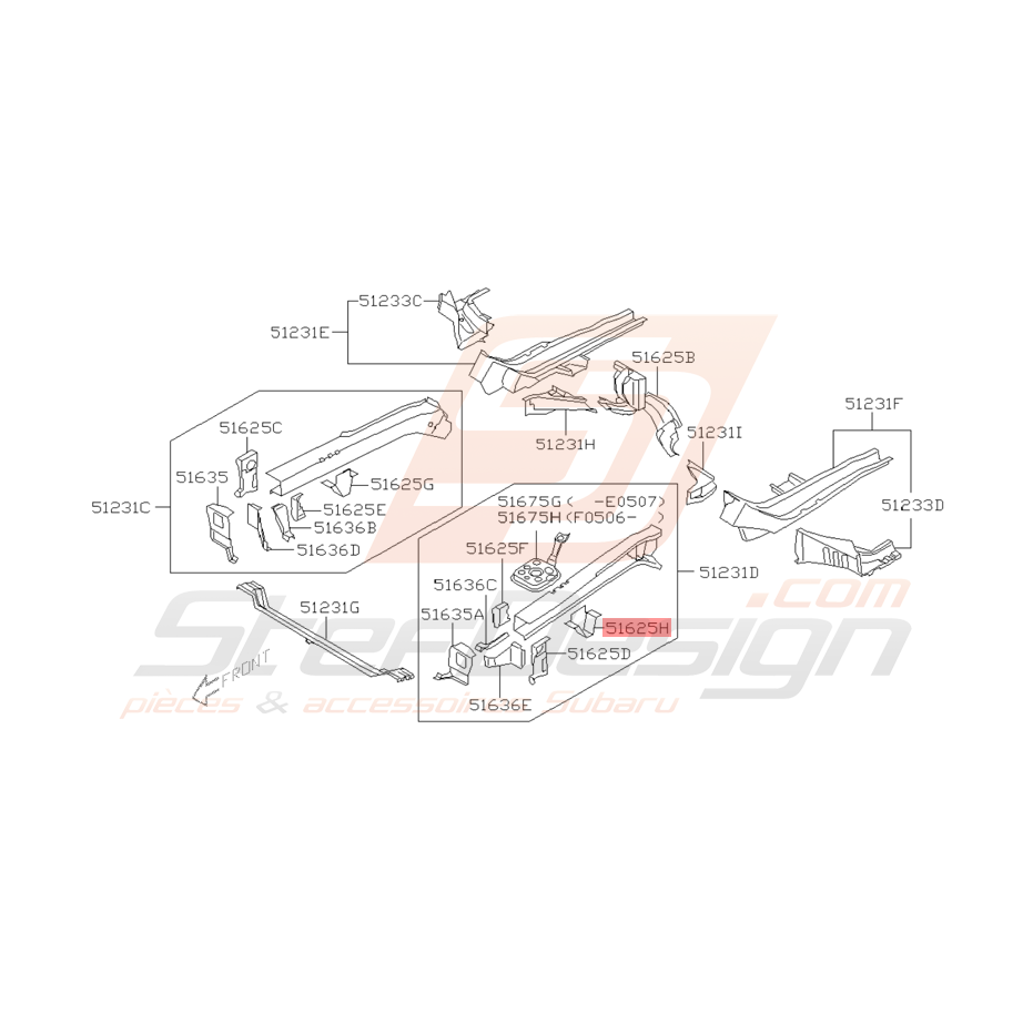 Support Sous Cadre Origine Subaru WRX STI 2001 - 2005