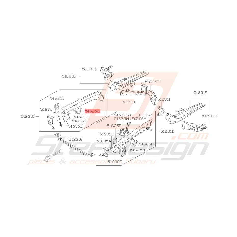 Support Sous Cadre Origine Subaru WRX STI 2001 - 2005
