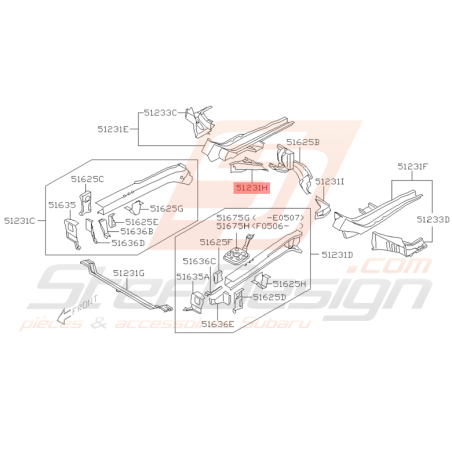 Cadre de Plancher avant Droit Origine Subaru WRX STI 2001 - 2005