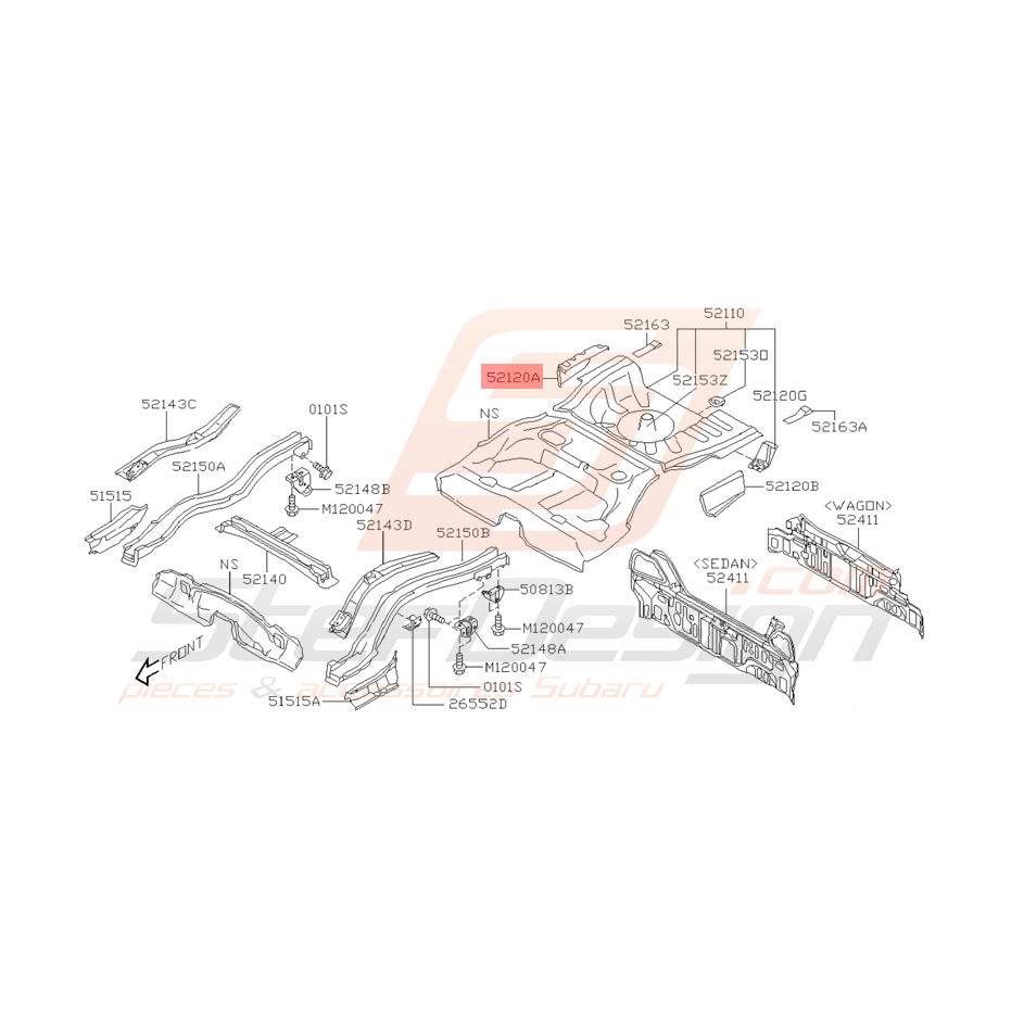 Tôle de Fermeture de Plancher Arrière Origine Subaru STI 2003 - 2005 Tôle de Fermeture de Plancher Arrière Origine Subaru STI 2003 - 2005