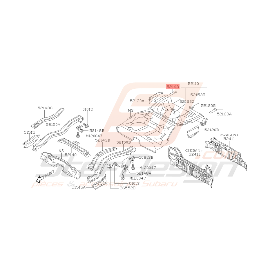 Gousset Complet Origine Subaru WRX STI 2001 - 2005 Gousset Complet Origine Subaru WRX STI 2001 - 2005