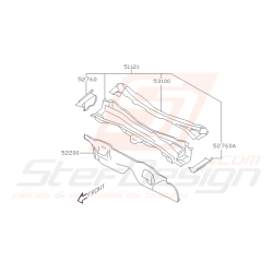 Schéma de Pédalier et Panneau Avant Origine Subaru STI / WRX 2001 - 2005