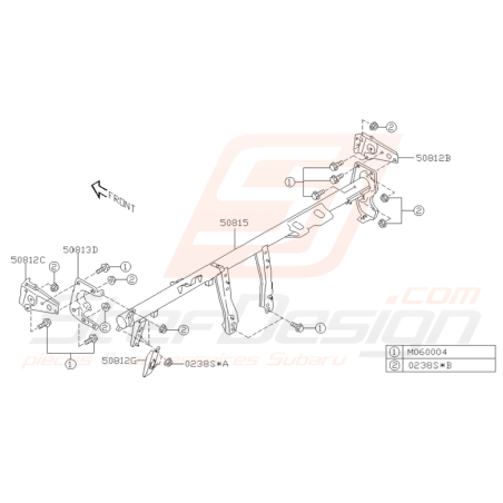 Schéma de poutre de direction Origine Subaru WRX / STI 2001-2005