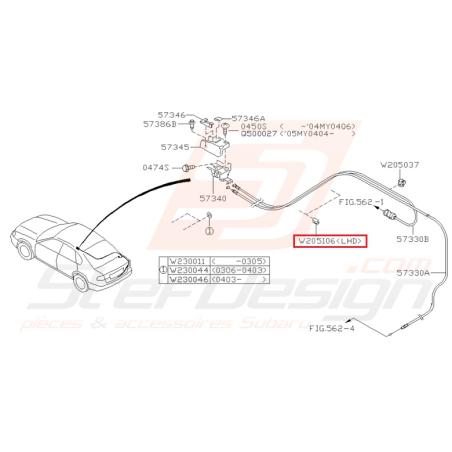 Clips Origine Subaru WRX/STI