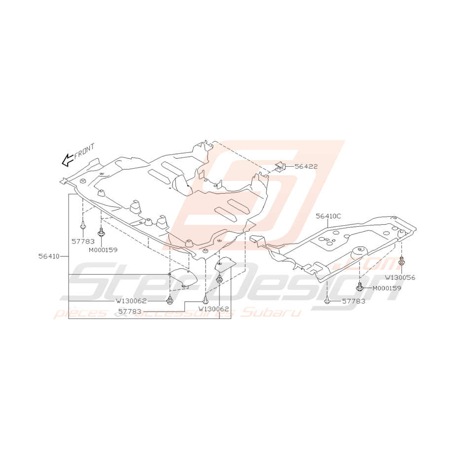 Schéma Carter Sous Moteur Origine Subaru WRX STI 2003 - 2005