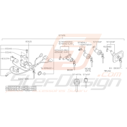 Schéma Serrures et Clés Origine Subaru WRX STI 2001 - 2005