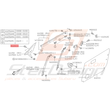 Vis de Platine de fixation de Rétroviseur Origine Subaru WRX STI 01-05