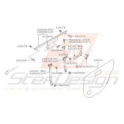 Schéma d'Intérieur de Porte Arrière Origine Subaru WRX STI 01 - 05