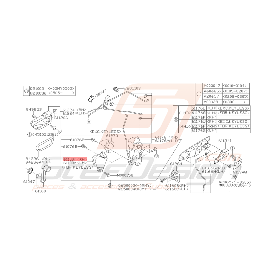 Moteur de Porte avant Droit Origine Subaru WRX et STI 2001 - 2005 Moteur de Porte avant Droit Origine Subaru WRX et STI 2001 - 2005