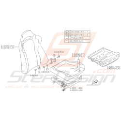 Schéma de Siège Avant Origine Subaru WRX STI 2001 - 2002