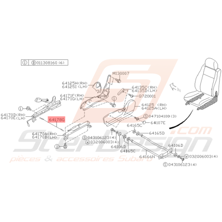 Fil Raccordement Siège Avant Origine Subaru WRX STI 03-21/02/04