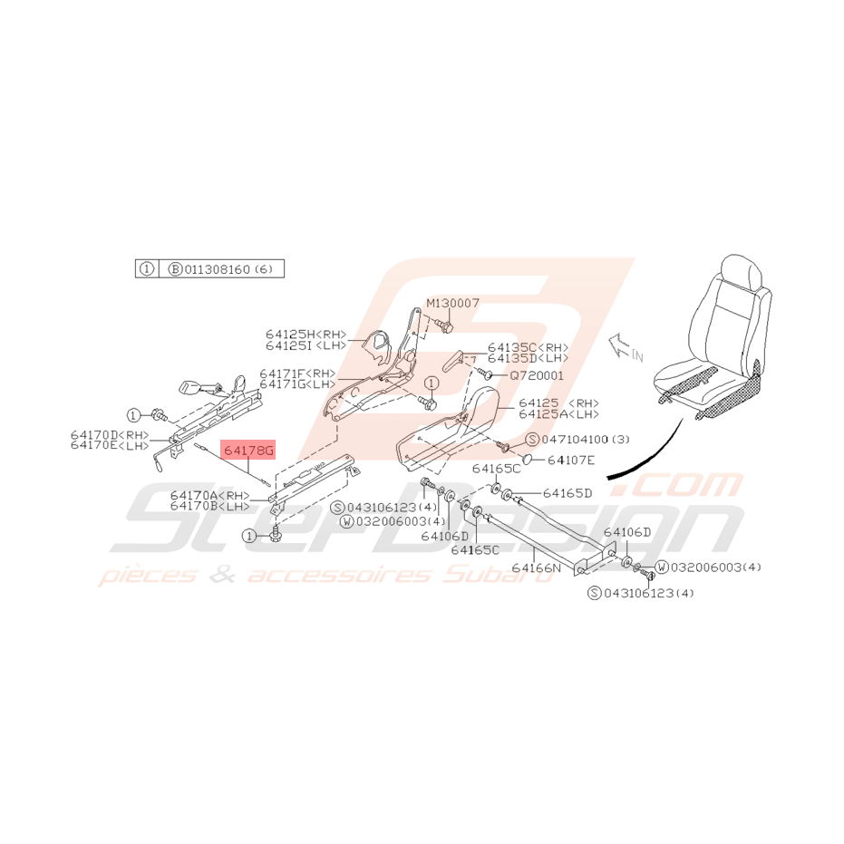 Fil Raccordement Siège Avant Origine Subaru WRX STI 03-21/02/04