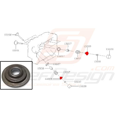 Coupelle de ressort de soupape pour subaru STI 2008-2020