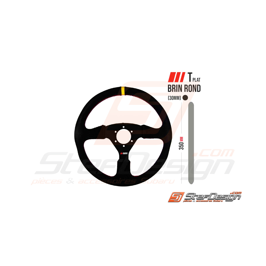 Volant "RRS" 3 branches noir 350mm Plat