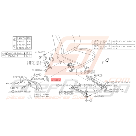 Couvercle Levier de Réglage de Siège Origine Subaru WRX STI 01 - 02