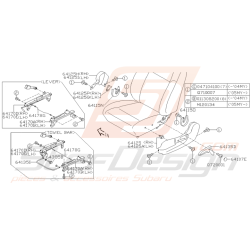 Schéma Glissières et Charnières Origine Subaru WRX STI 03 - 05