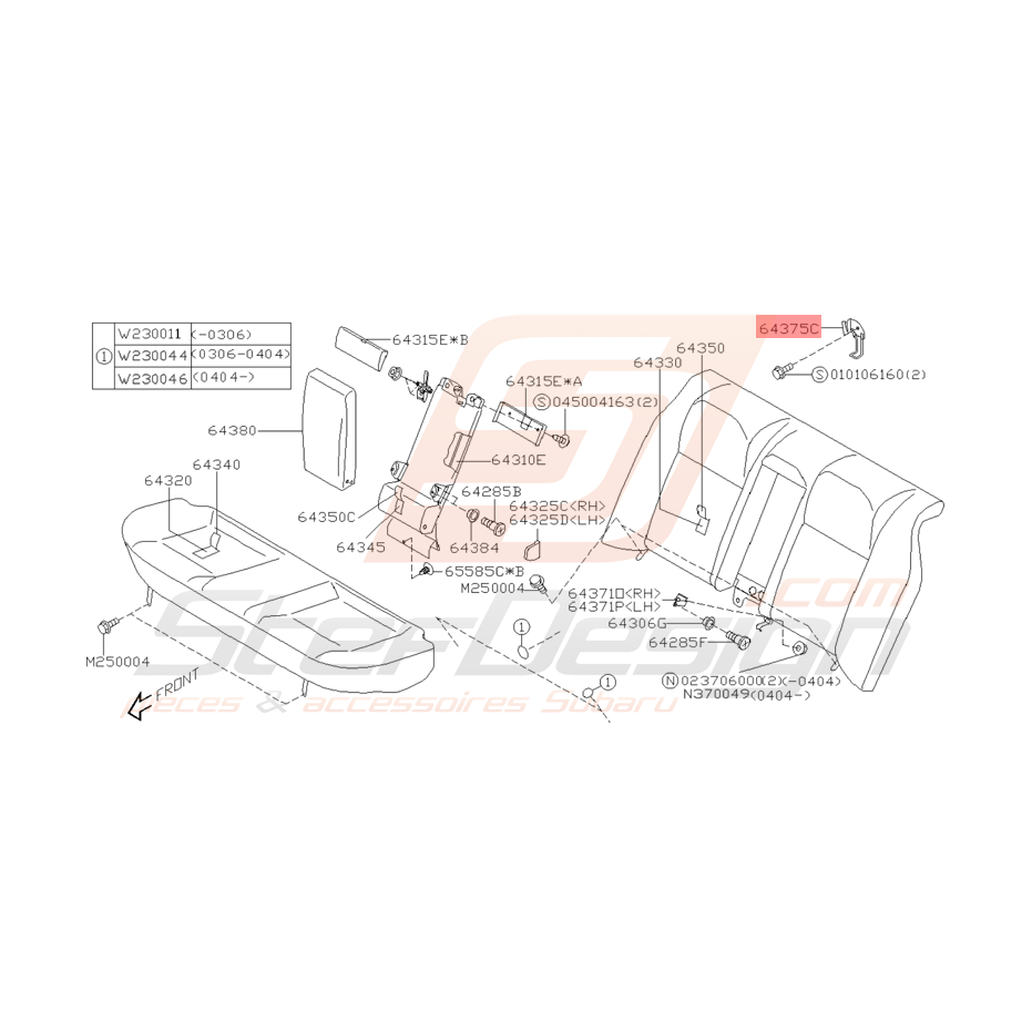 Gâche de Coffre Origine Subaru WRX STI 2001 - 2005