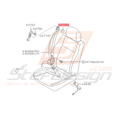 Cache Support de Ceinture Origine Subaru WRX STI 2001 - 2005