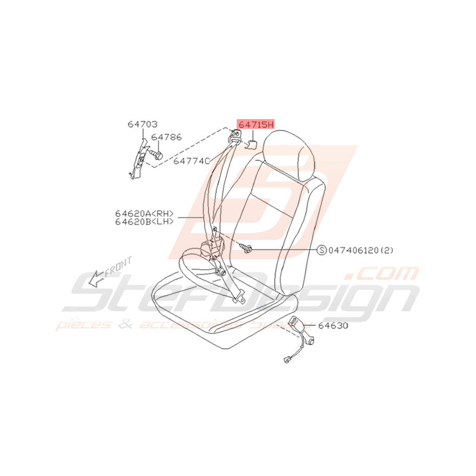 Cache Support de Ceinture Origine Subaru WRX STI 2001 - 2005