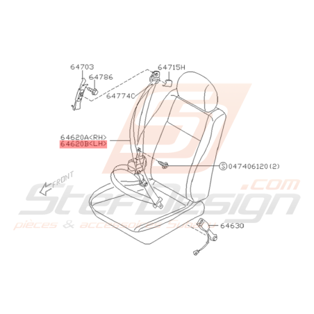 Ceinture Conducteur Origine Subaru WRX STI 2001 - 2005