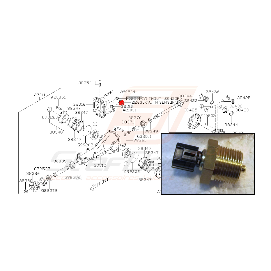 Sonde de différentiel arrière pour suabru Forester SJ5 2.0B Sonde de différentiel arrière pour suabru Forester SJ5 2.0B