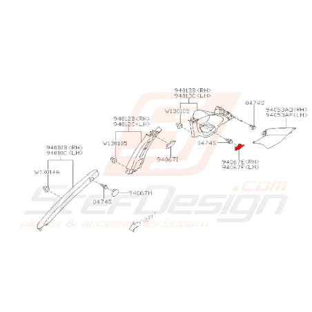 Cache montant de porte pour Subaru Impreza STI 2008-2010