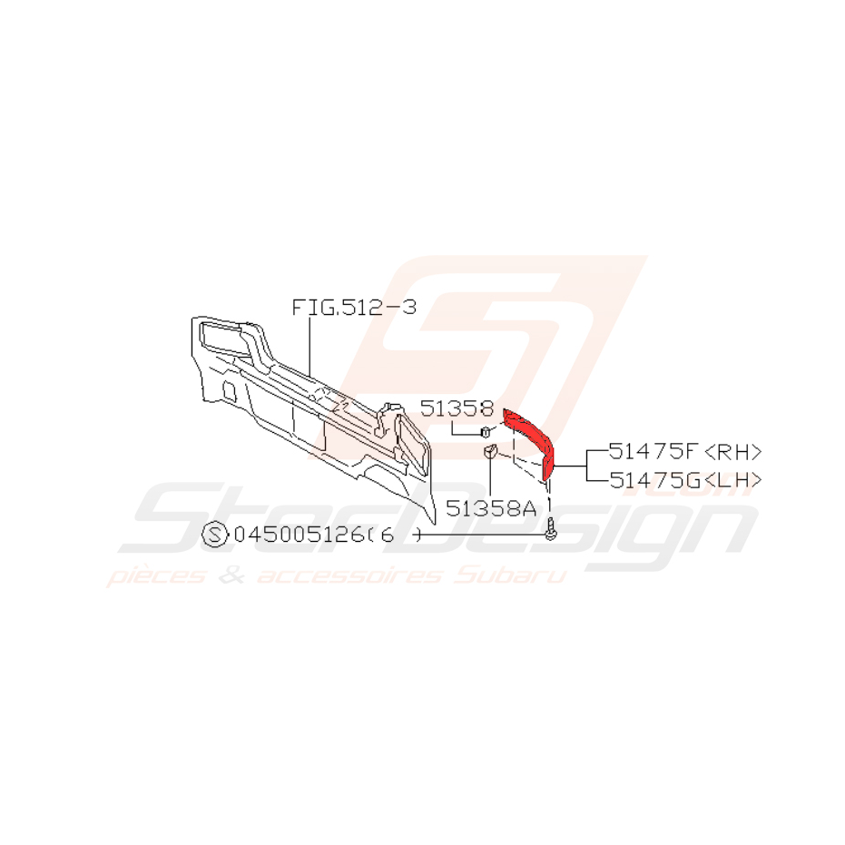 Tôle sous feu arrière pour subaru impreza GT 1996 break