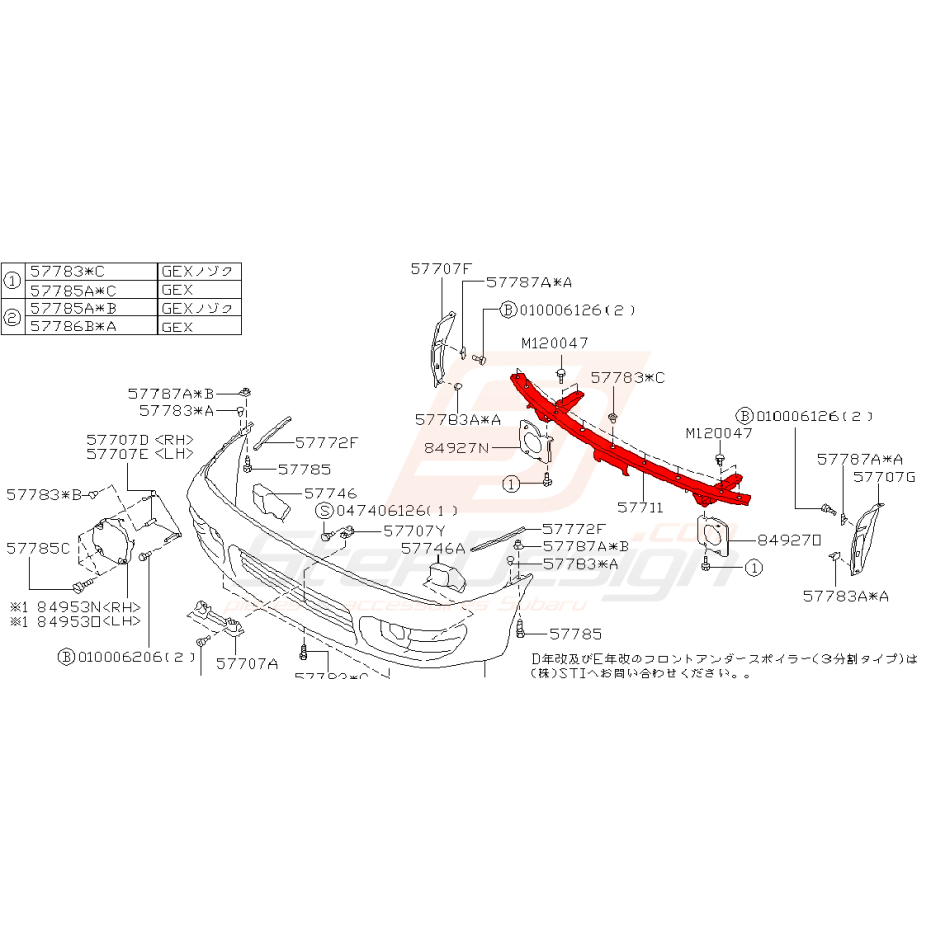 Renfort de pare choc avant pour Subaru impreza STI 6
