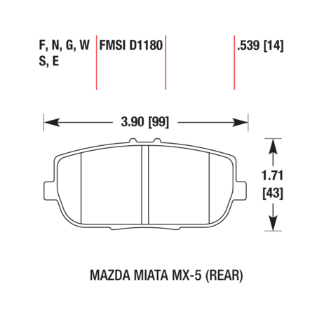 Plaquettes arrière pour Mazda MX-5 2010