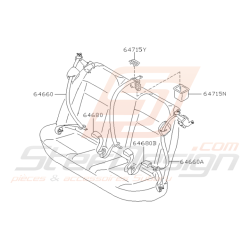Schéma Ceinture de Sécurité Arrière Origine Subaru WRX / STI 01-05