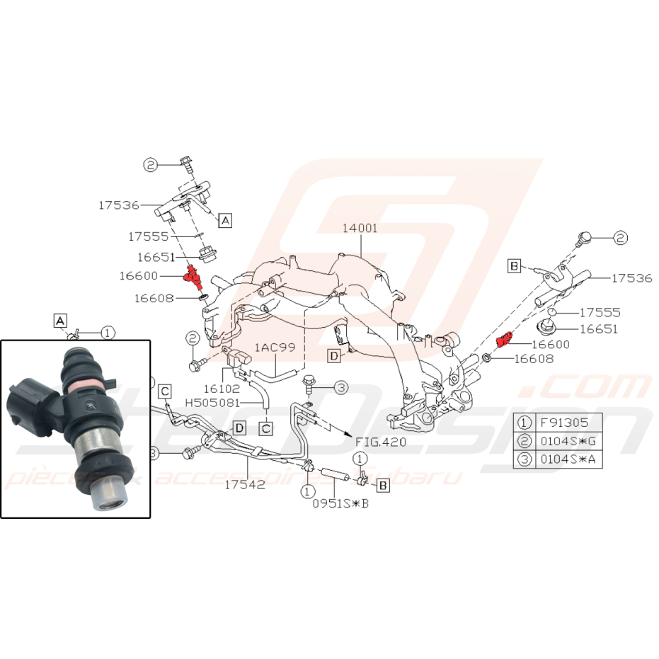 Injecteur origine pour subaru 2.0 RS 2007 Injecteur origine pour subaru 2.0 RS 2007